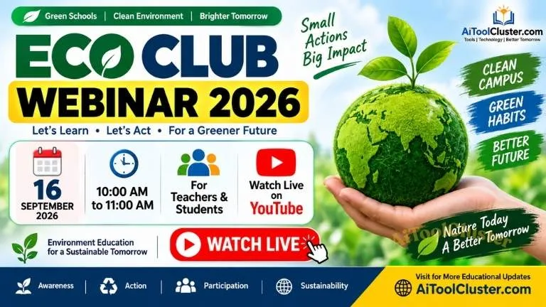 Eco Club Webinar 16 September 2026: YouTube Live Link & School Update