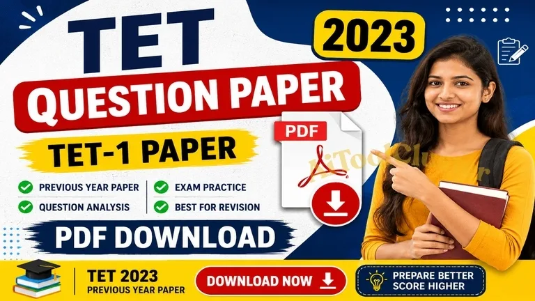 TET Question Paper 2023 PDF Download – TET 1 Paper