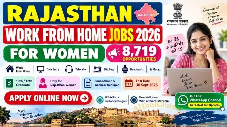 Rajasthan Work From Home Vacancy 2026: Latest Jobs for Women, Apply Online