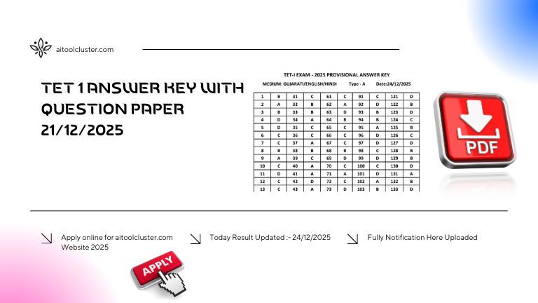 TET 1 Answer Key With Question Paper 21/12/2025