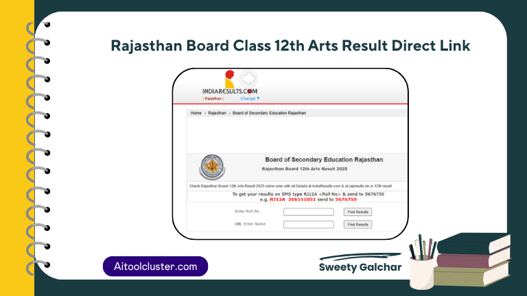 Rajasthan Board Class 12th Arts Result
