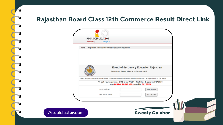 Rajasthan Board Class 12th Commerce Result Direct Link